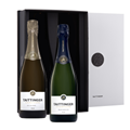 Buy & Send Taittinger Brut Vintage and Prelude Grand Crus in Branded Monochrome Gift Box